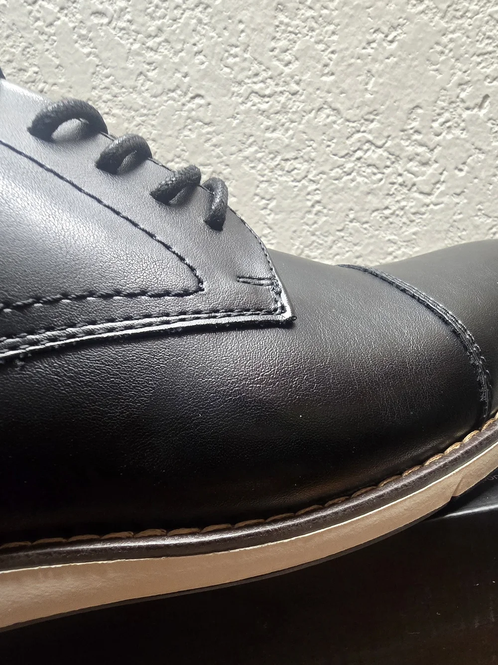 Men's Black Leather Lace-Up Dress Shoes Size 12